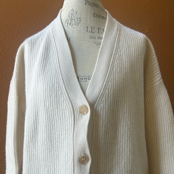 Jenni Kayne Cashmere Cocoon Cardigan In Ivory Size Medium - Picture 9 of 16